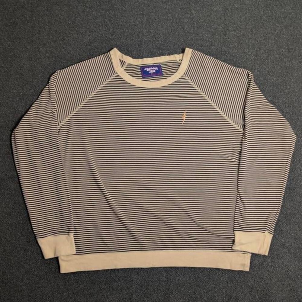 LIGHTNING BOLT Vintage Striped Raglan Long Sleeve Thermal Surf Beige Black